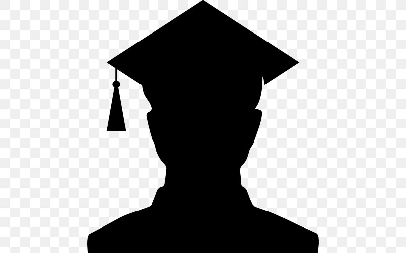 Graduation Ceremony Silhouette School Student, PNG, 512x512px, Graduation Ceremony, Academic Dress, Black, Black And White, College Download Free