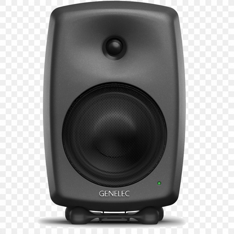 Studio Monitor Genelec Loudspeaker Recording Studio Powered Speakers, PNG, 1000x1000px, Studio Monitor, Amplifier, Audio, Audio Crossover, Audio Equipment Download Free