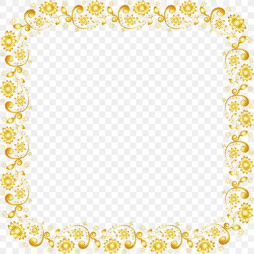 Frame, PNG, 3000x3000px, Frame, Body Jewelry, Jewellery, Yellow Download Free