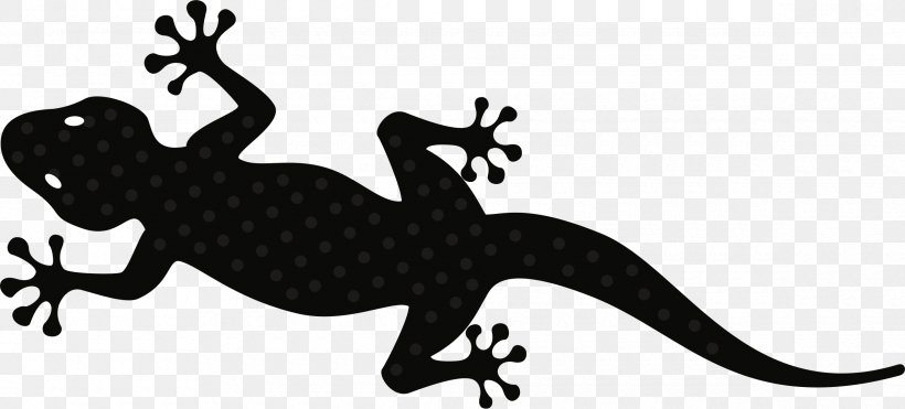 Gecko Lizard Clip Art, PNG, 2380x1077px, Gecko, Amphibian, Black And White, Chameleons, Drawing Download Free
