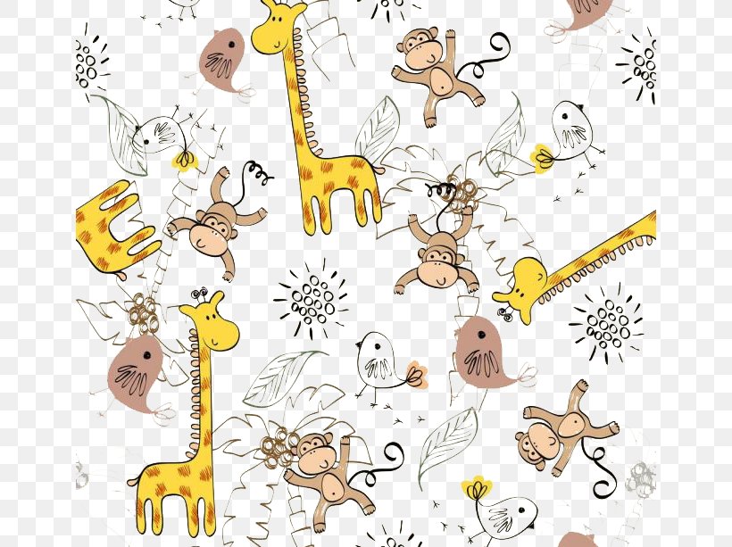 Giraffe Bird Drawing Cartoon, PNG, 650x613px, Giraffe, Animal Figure, Area, Art, Bird Download Free