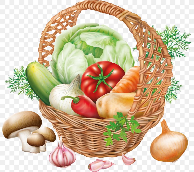 Vegetable Basket Fruit Clip Art, PNG, 800x730px, Vegetable, Basket, Diet  Food, Drawing, Food Download Free
