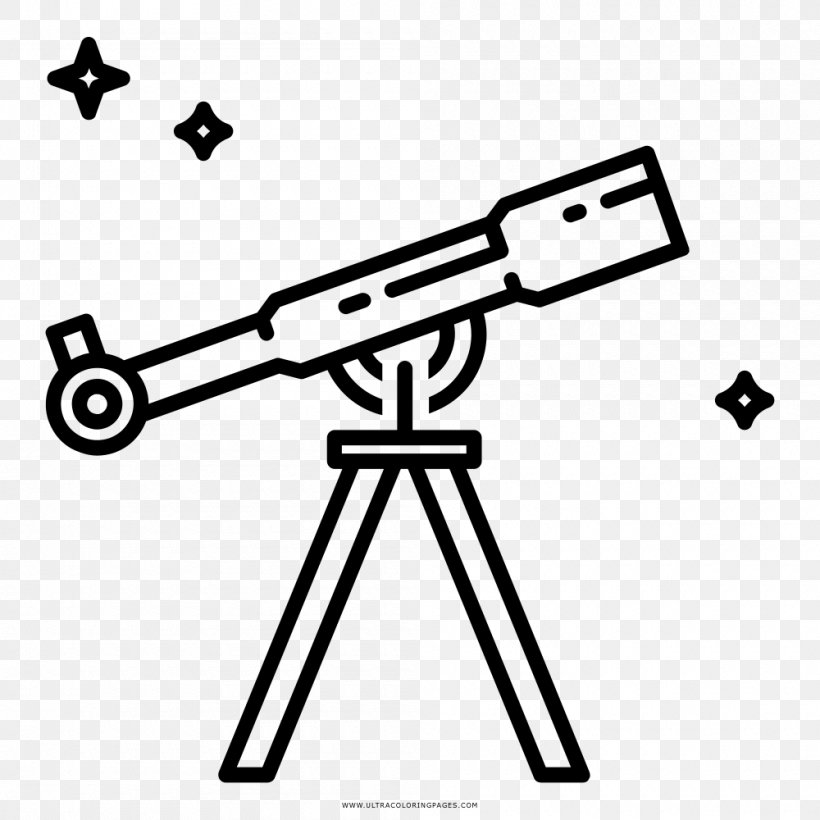 Coloring Book Drawing Telescope Clip Art, PNG, 1000x1000px, Coloring Book, Area, Astronomer, Astronomy, Black And White Download Free