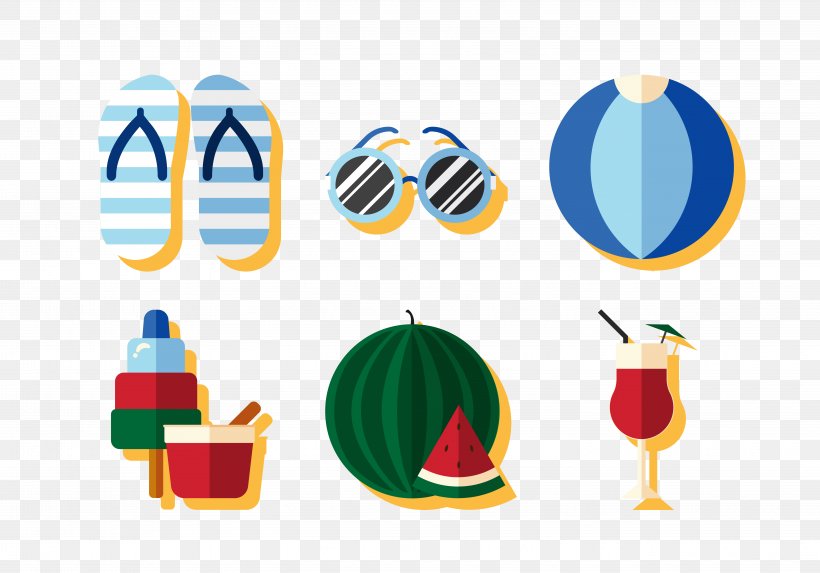 Summer Euclidean Vector Clip Art, PNG, 5833x4083px, Summer, Beach, Flat Design, Season Download Free