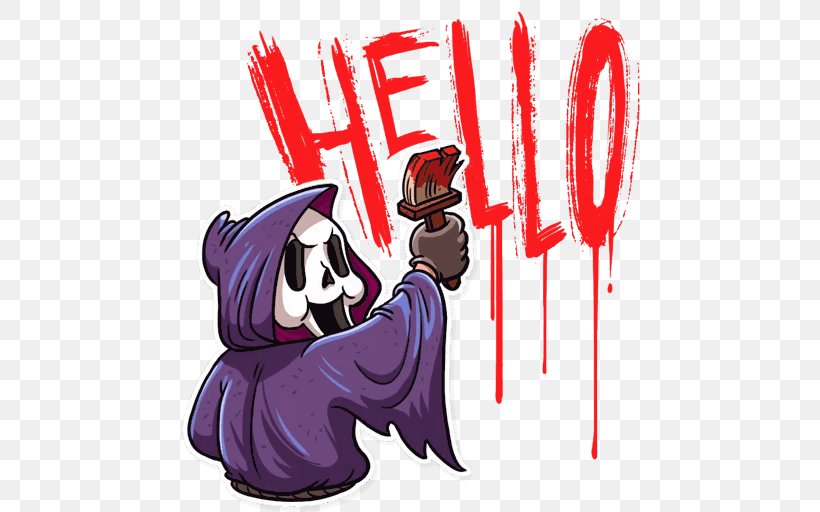 Telegram Sticker Scream Halloween Film Series, PNG, 512x512px, Watercolor, Cartoon, Flower, Frame, Heart Download Free