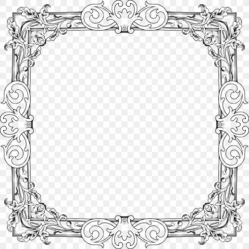 Picture Frames Photography Clip Art, PNG, 2312x2312px, Picture Frames, Black And White, Body Jewelry, Border, Flower Download Free