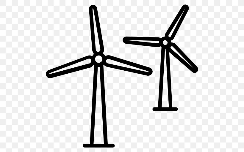Wind Turbine Wind Power Fossil Fuel Windmill, PNG, 512x512px, Turbine, Black And White, Business, Cross, Economy Download Free