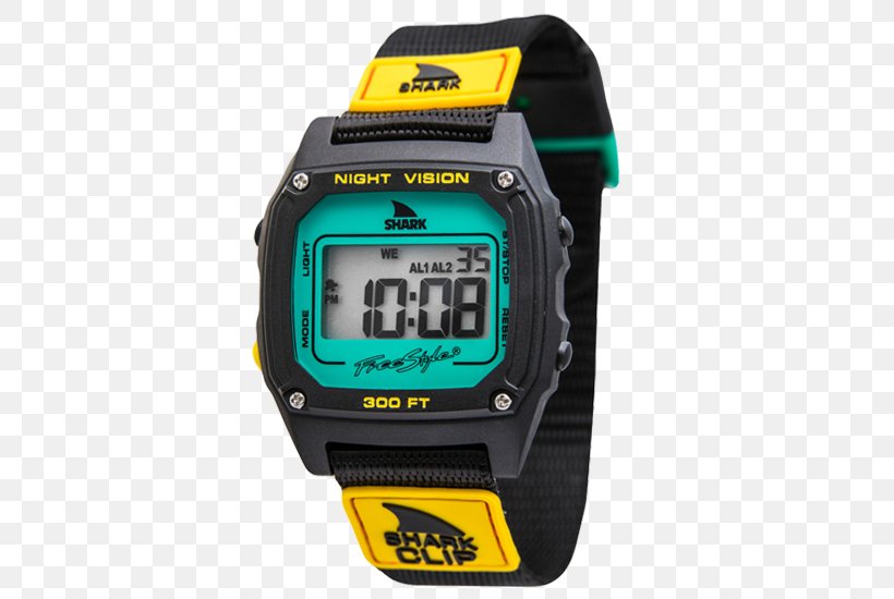 SHARK Sport Watch Strap Freestyle Shark Leash Mini Waterproofing, PNG, 500x550px, Watch, Brand, Clock, Clothing Accessories, Dive Computer Download Free