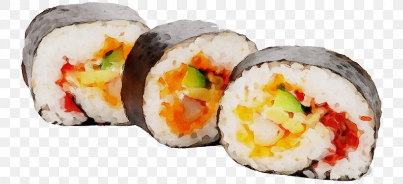 Sushi, PNG, 1000x458px, Watercolor, California Roll, Comfort, Comfort Food, Dish Download Free