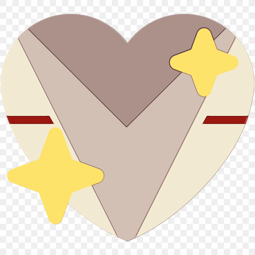 Yellow Angle Heart M-095, PNG, 1280x1280px, Watercolor, Angle, Heart, M095, Paint Download Free