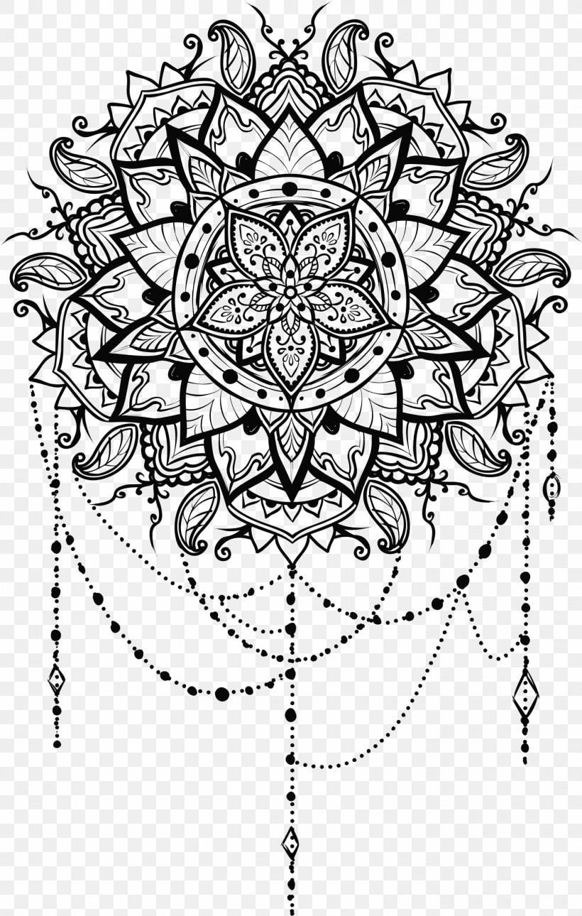 Mandala Drawing Line Art Coloring Book Illustration, PNG, 1405x2211px