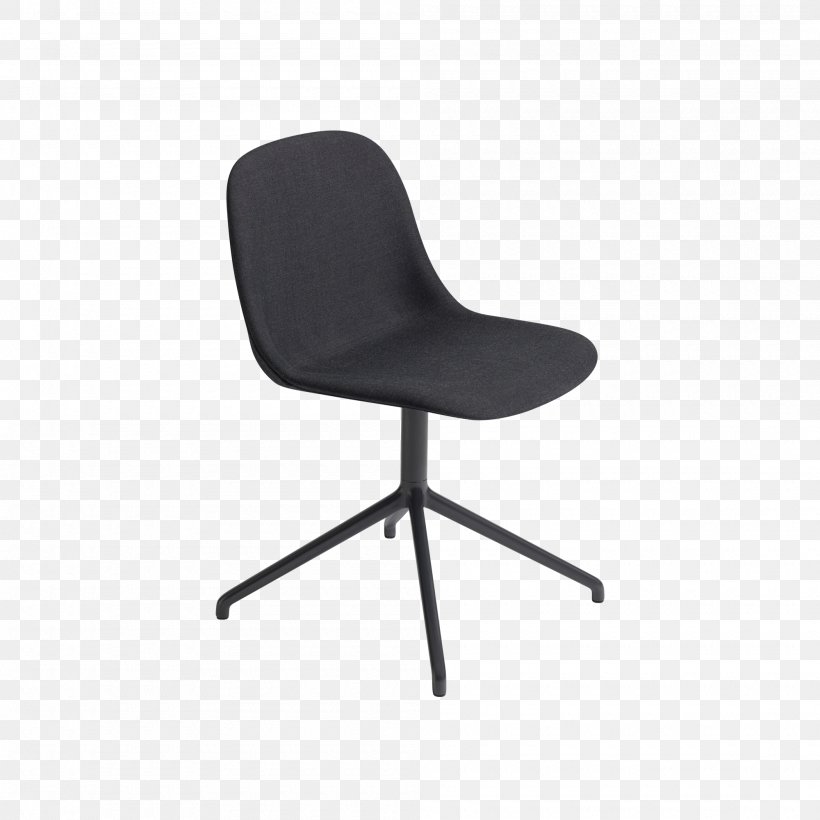 Muuto Swivel Chair Upholstery Fiber, PNG, 2000x2000px, Muuto, Armrest, Black, Caster, Chair Download Free