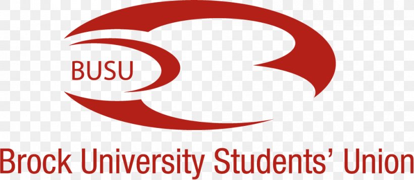 Logo Brock University Students' Union Brand Trademark, PNG, 1002x436px, Logo, Area, Brand, Brock University, Red Download Free