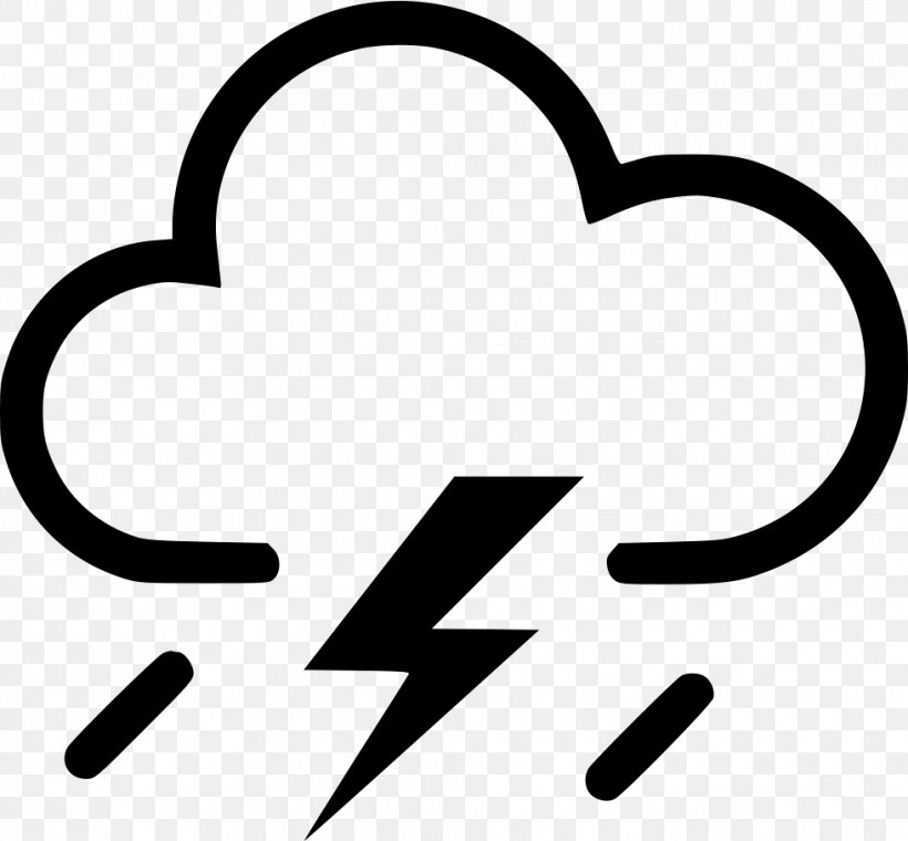 Thunderstorm Clip Art Cloud Vector Graphics, PNG, 980x909px, Thunderstorm, Area, Black, Black And White, Cloud Download Free