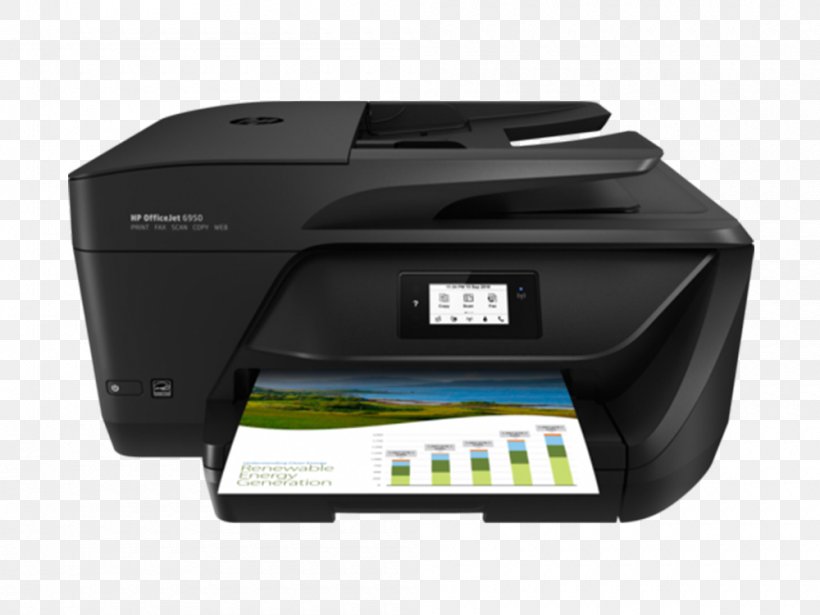 Hewlett-Packard HP Officejet 6950 Multi-function Printer, PNG, 1000x750px, Hewlettpackard, Airprint, Computer Software, Device Driver, Electronic Device Download Free