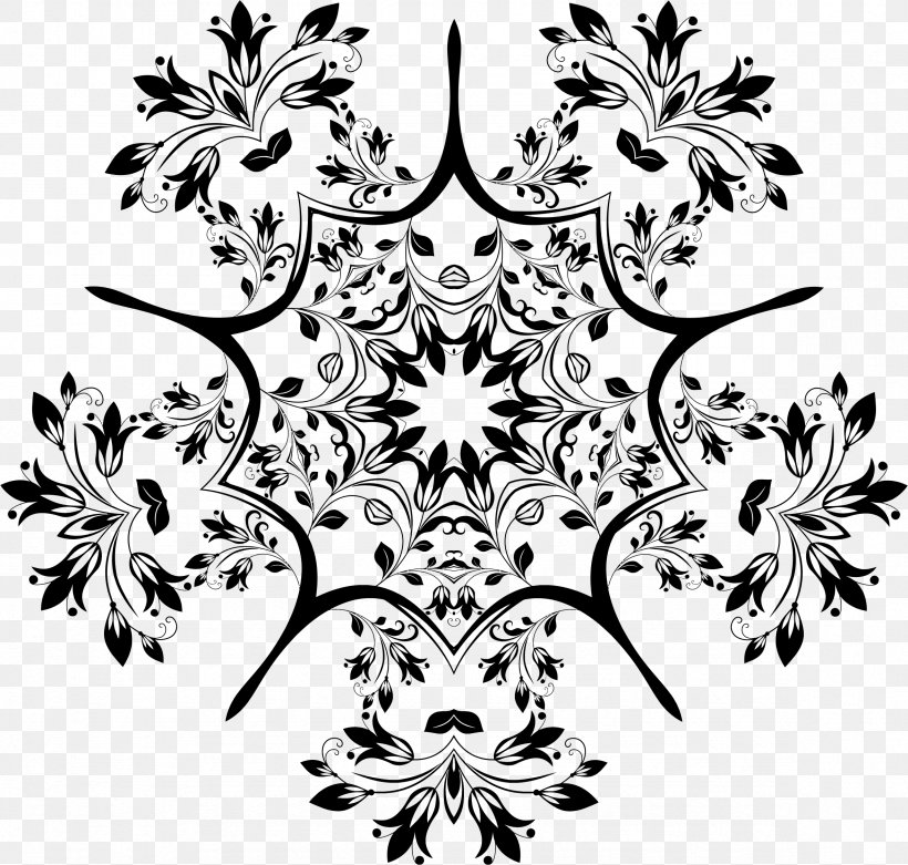 Flower Black And White Floral Design Pattern, PNG, 2354x2244px, Flower