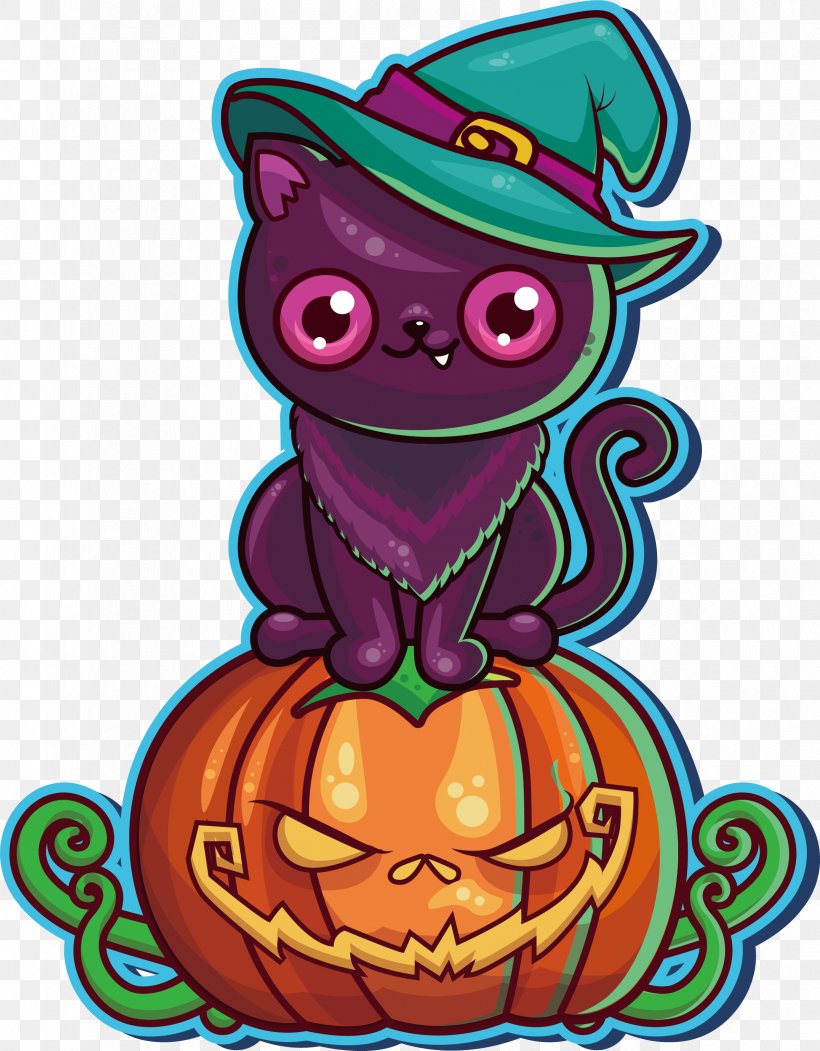 Black Cat Halloween Party Pumpkin, PNG, 2375x3046px, Cat, Art, Black, Black Cat, Cartoon Download Free