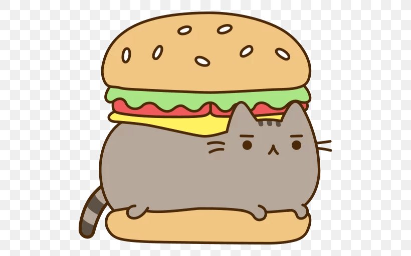 Cat Pusheen Telegram Kitten, PNG, 512x512px, Cat, Artwork, Cheeseburger, Drawing, Fast Food Download Free