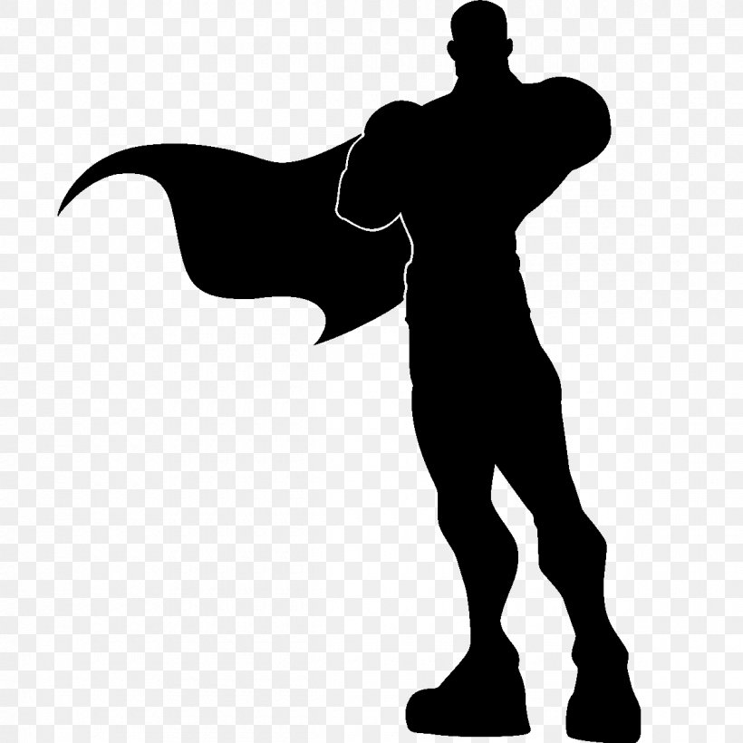Superman Superhero Silhouette, PNG, 1200x1200px, Superman, Arm, Art, Black, Black And White Download Free
