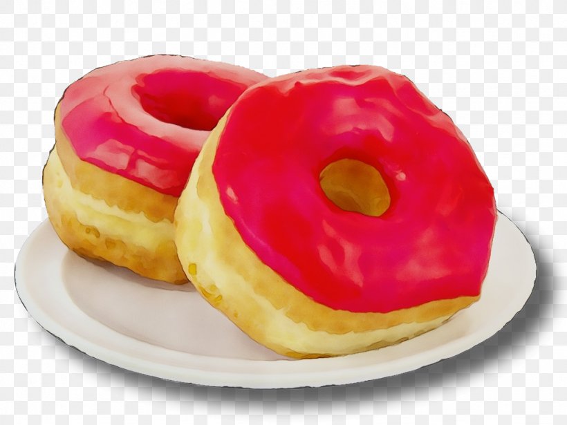 Food Doughnut Cuisine Dish Dessert, PNG, 1024x768px, Watercolor, Baked Goods, Cuisine, Dessert, Dish Download Free