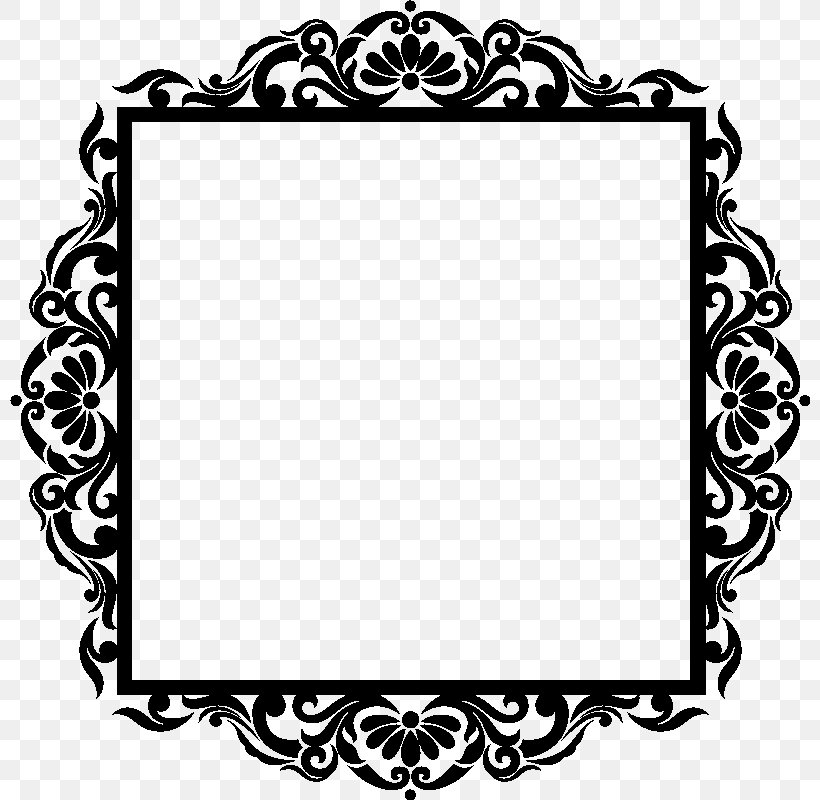 Picture Frames Baroque Photography Sticker Wall Decal, PNG, 800x800px, Picture Frames, Art, Baroque, Black, Black And White Download Free