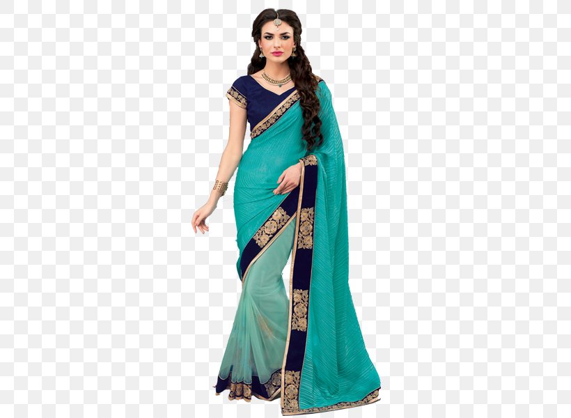 Sari Clothing Choli Dress Georgette, PNG, 600x600px, Sari, Aqua, Blouse, Chiffon, Choli Download Free