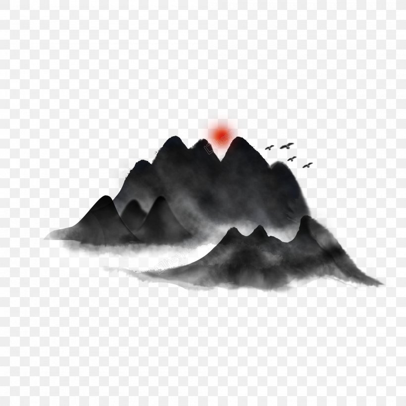 Volcano Cartoon, PNG, 2000x2000px, Shan Shui, Art, Fukei, Ink, Ink Wash Painting Download Free