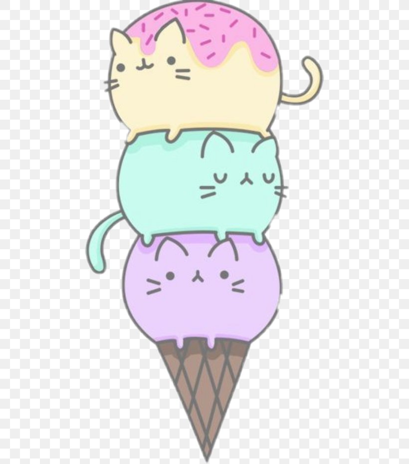 Ice Cream Cones Cat Pusheen Drawing, PNG, 480x931px, Watercolor, Cartoon, Flower, Frame, Heart Download Free
