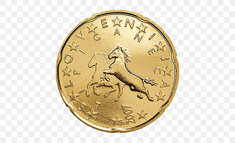 Slovenian Euro Coins Lipizzan 20 Cent Euro Coin, PNG, 500x500px, 1 Cent Euro Coin, 20 Cent Euro Coin, 50 Cent Euro Coin, Slovenia, Canadian Gold Maple Leaf Download Free