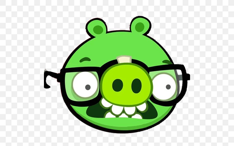 Bad Piggies Telegram Sticker Clip Art, PNG, 512x512px, Bad Piggies, Angry Birds, Green, Smile, Smiley Download Free