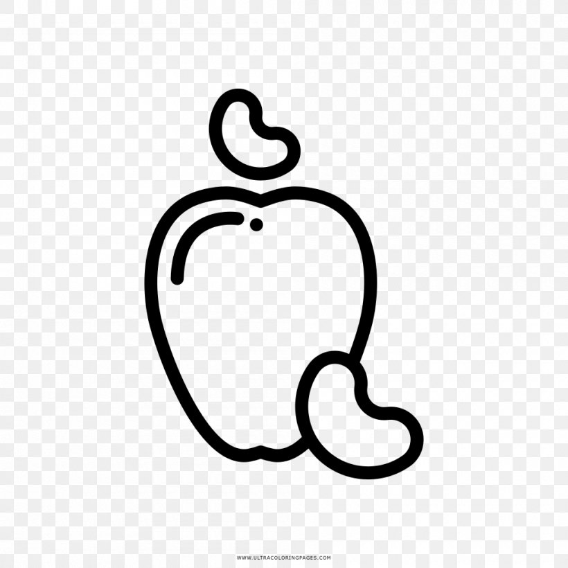 Black And White Drawing Coloring Book Cashew, PNG, 1000x1000px, Watercolor, Cartoon, Flower, Frame, Heart Download Free