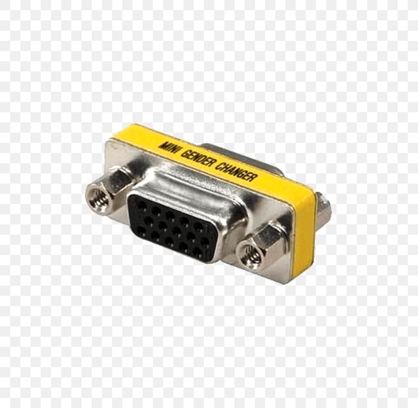 D-subminiature Gender Changer VGA Connector Adapter Electrical Connector, PNG, 800x800px, Dsubminiature, Adapter, Cable, Computer Monitors, Displayport Download Free