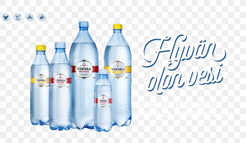 Mineral Water Värska Vesi AS Plastic Bottle Fizzy Drinks, PNG, 1050x612px, Mineral Water, Bottle, Bottled Water, Brand, Drink Download Free