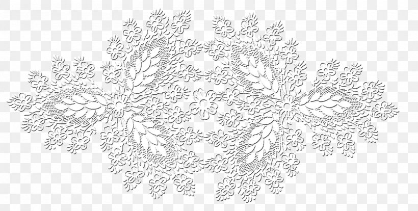 Lace White Dress Motif, PNG, 2000x1010px, Lace, Black And White, Crochet, Doily, Dress Download Free