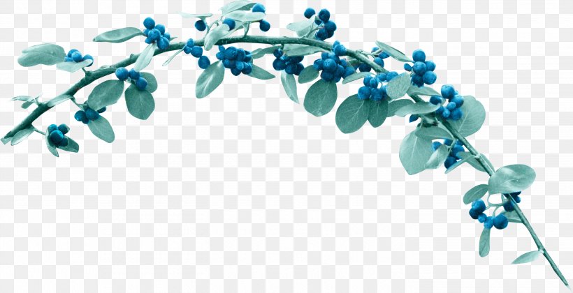 Flower Berry Blue Clip Art, PNG, 2839x1455px, Flower, Animal, Auglis, Bead, Berry Download Free
