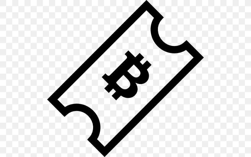 Bitcoin Ticket, PNG, 512x512px, Bitcoin, Airline Ticket, Area, Black And White, Brand Download Free