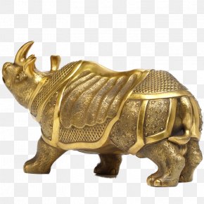 Rhino Side Decoration - Rhinoceros Copper Bronze PNG