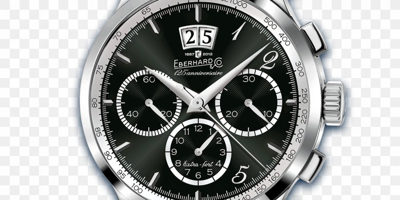 Watch Eberhard & Co. Chronograph Patek Philippe & Co. Vacheron Constantin, PNG, 1200x600px, Watch, Anniversary, Baselworld, Black And White, Brand Download Free