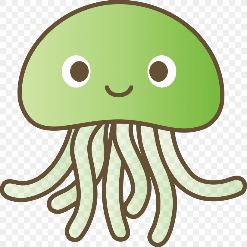 Baby Jellyfish Jellyfish, PNG, 3000x3000px, Baby Jellyfish, Cartoon, Cnidaria, Green, Jellyfish Download Free