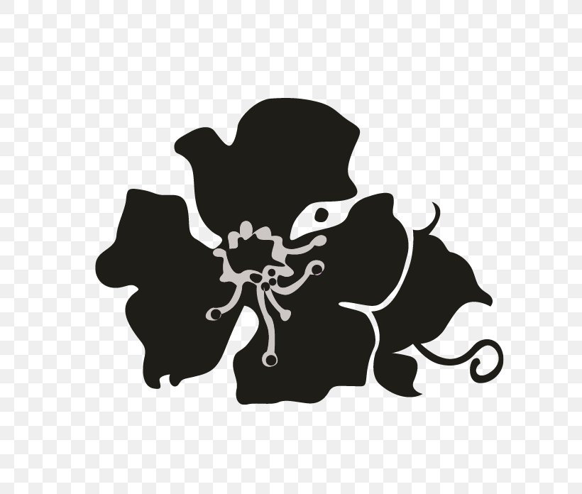 Black Silhouette White Flowering Plant, PNG, 696x696px, Black, Black And White, Black M, Flower, Flowering Plant Download Free