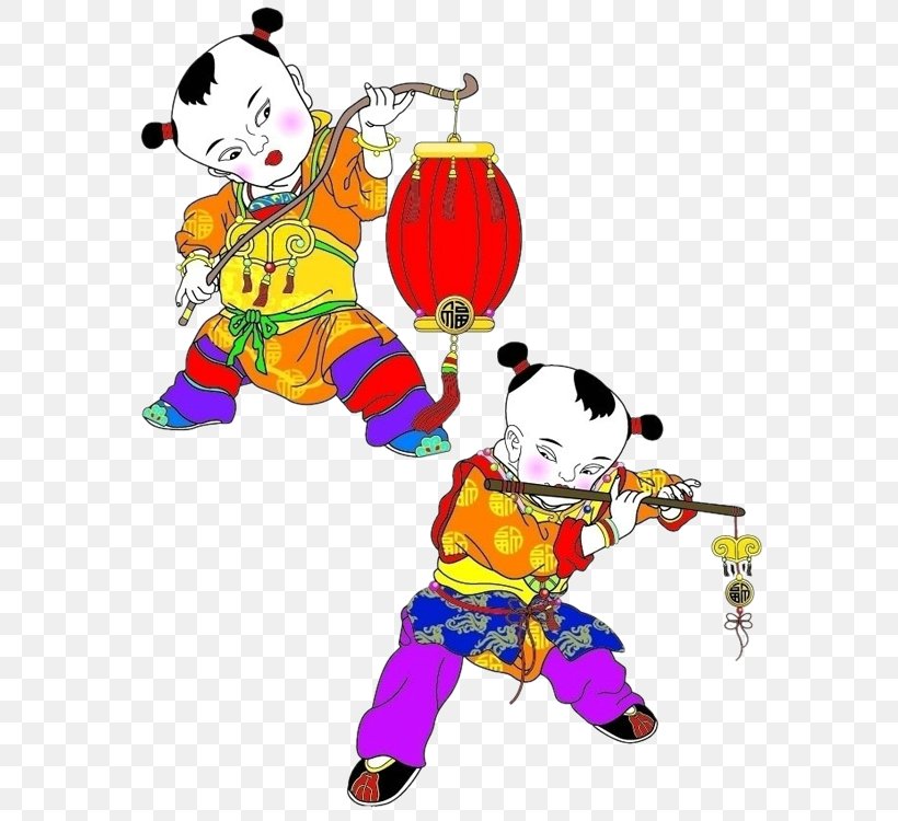 Chinese New Year Fuwa Lantern Lunar New Year, PNG, 750x750px, Chinese New Year, Art, Bainian, Cartoon, Child Download Free
