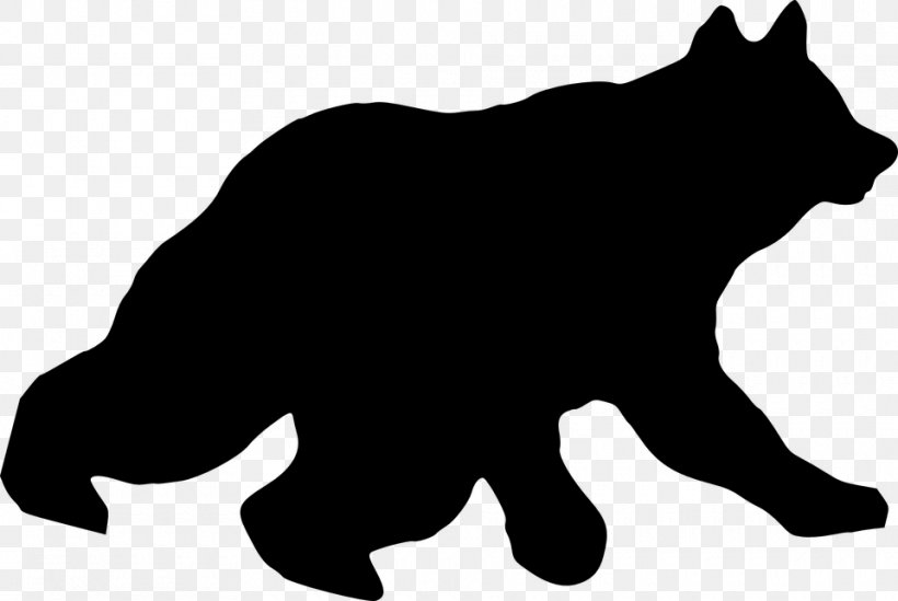 Polar Bear American Black Bear Silhouette Clip Art, PNG, 960x643px, Bear, American Black Bear, Black, Black And White, Carnivoran Download Free