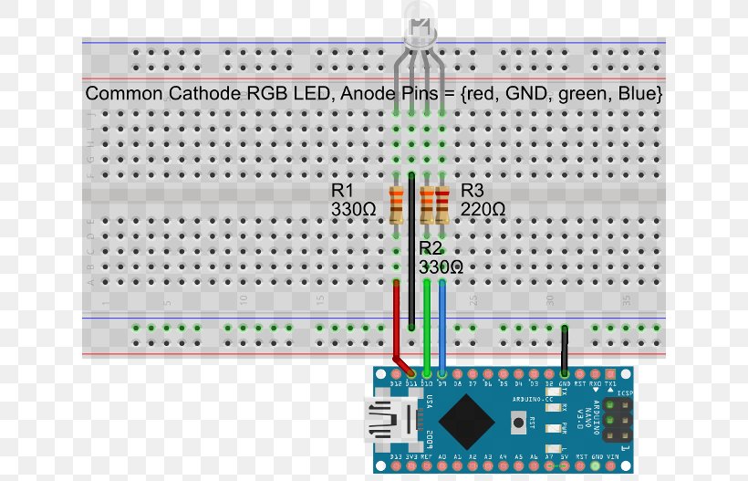 Arduino Light-emitting Diode Wiring Diagram Electronic Circuit RGB Color Model, PNG, 640x527px, Arduino, Area, Breadboard, Circuit Component, Circuit Diagram Download Free