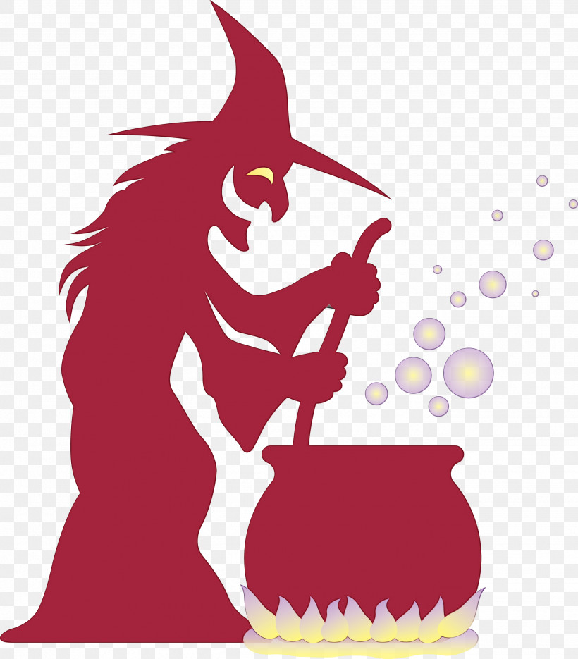 Witch, PNG, 2687x3066px, Watercolor, Cartoon, Paint, Royaltyfree, Silhouette Download Free