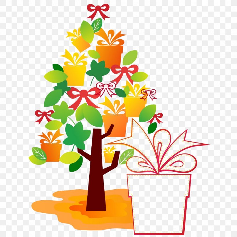Gift Tree Christmas, PNG, 993x994px, Gift, Art, Artwork, Box, Branch Download Free
