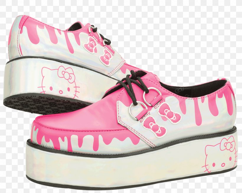 Hello Kitty Sneakers Skate Shoe Brothel Creeper T.U.K., PNG, 1096x876px, Hello Kitty, Athletic Shoe, Boot, Brand, Brogue Shoe Download Free