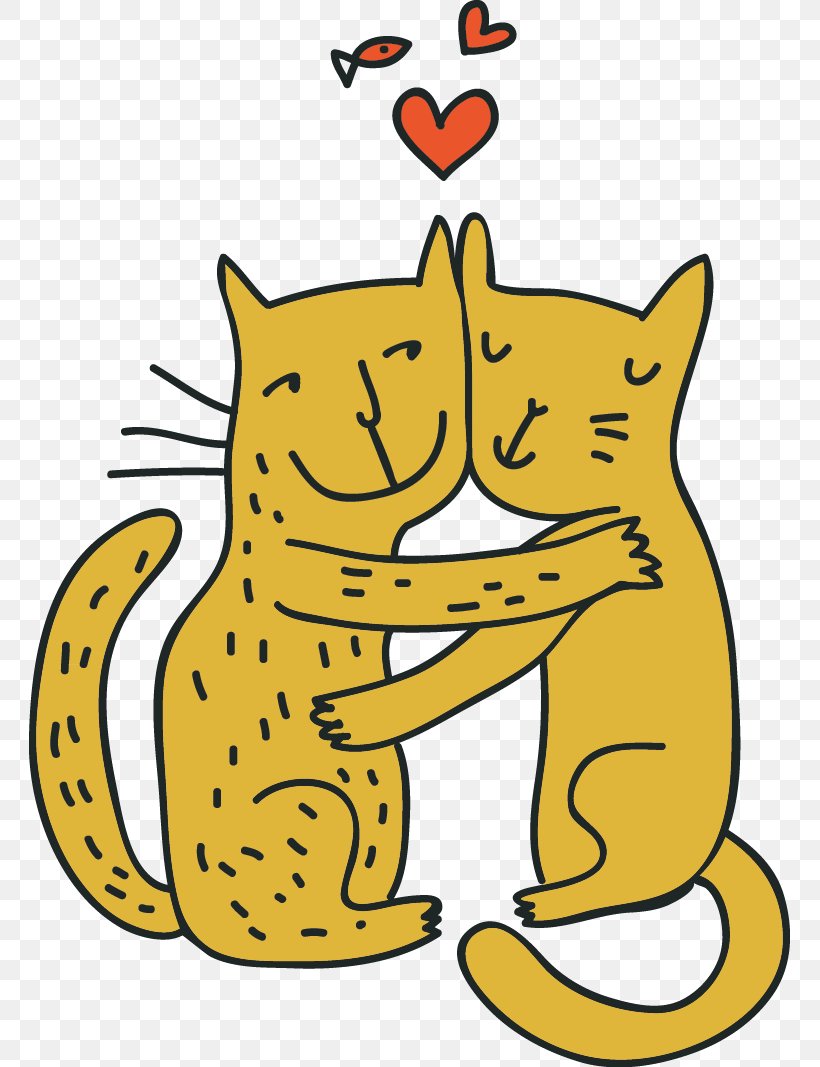 Cat Valentine's Day Illustration, PNG, 761x1067px, Cat, Artwork, Black And White, Carnivoran, Cartoon Download Free