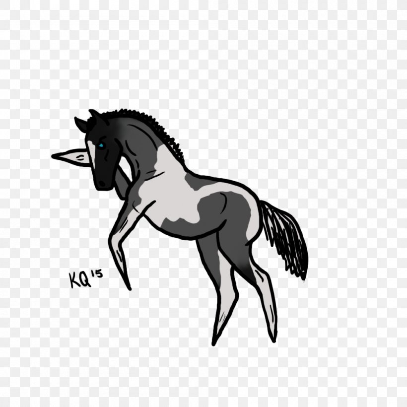 Mane Foal Mustang Stallion Colt, PNG, 1000x1000px, Mane, Black, Black And White, Bridle, Cartoon Download Free