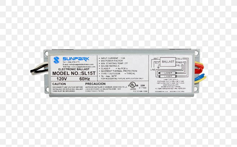 Power Converters Electrical Ballast Electronics Sunpark SL15T-1 Circline Ballast Sunpark SL26T Circline Ballast, PNG, 609x508px, Power Converters, Compact Fluorescent Lamp, Computer Component, Dimmer, Electric Light Download Free