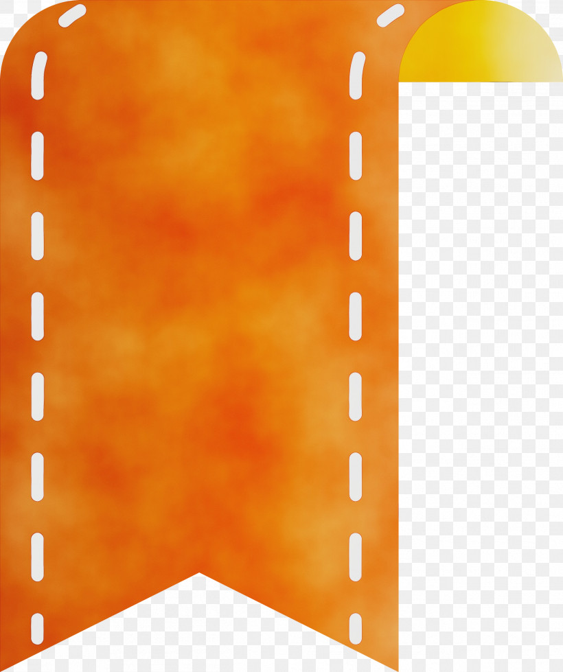 Orange, PNG, 2511x3000px, Bookmark Ribbon, Line, Orange, Paint, Watercolor Download Free